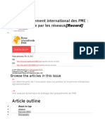 Le Développement International Des PME Une Approche Par Les Réseaux