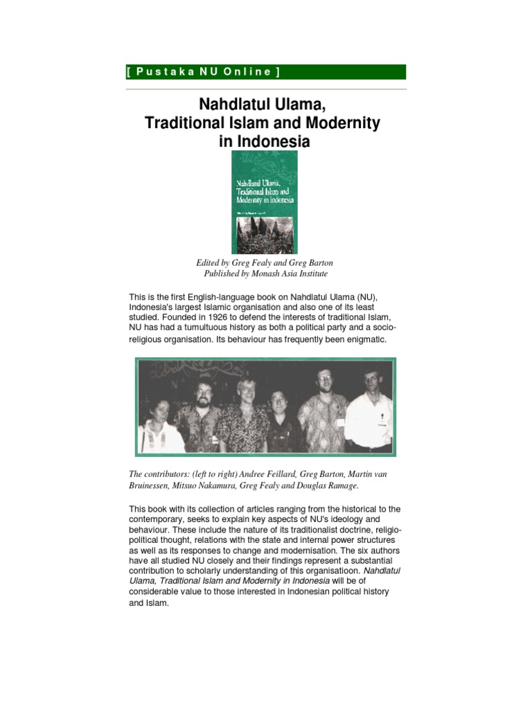 Gerg Barton N Farley Nu Tradisional Islam Dan Modernity In Indonesia Pdf Pdf Sharia Indonesia