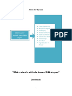 BBA Students' Attitude Toward BBA Degree: Model Development