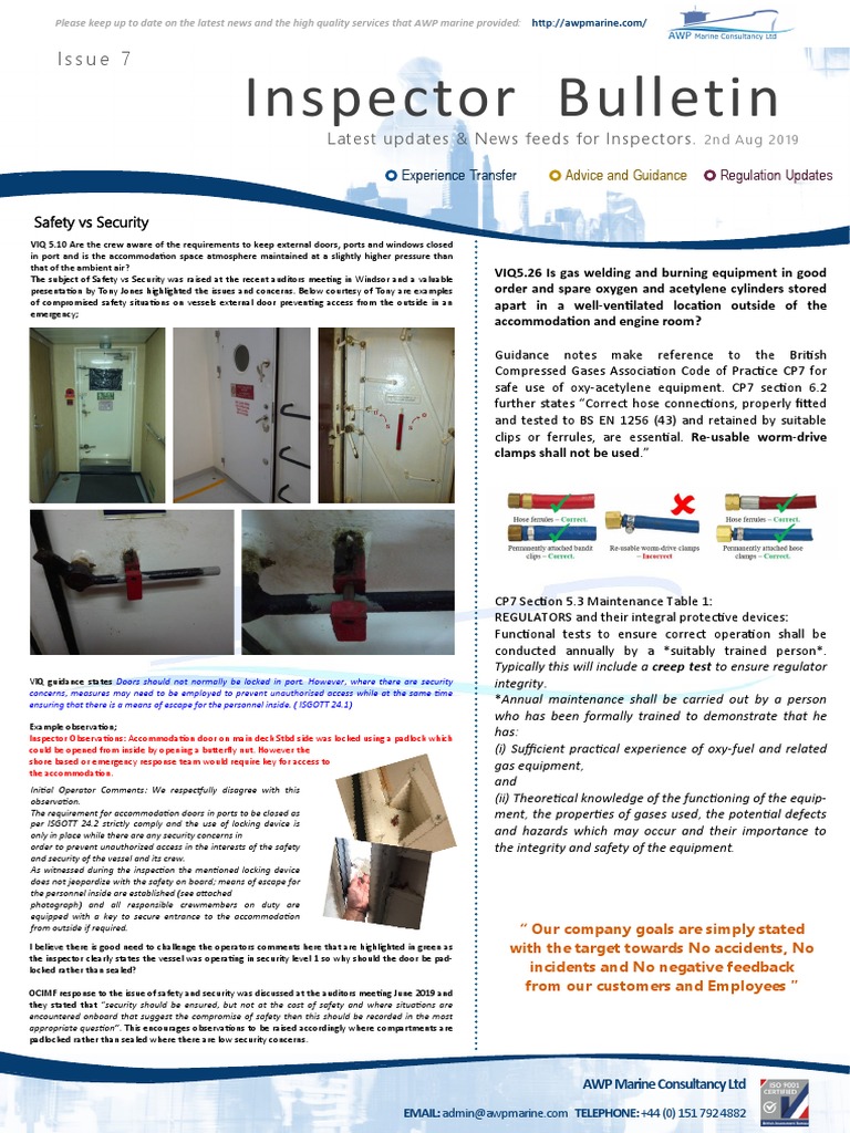 Inspector Updates & Guidance | PDF | Safety | Ships