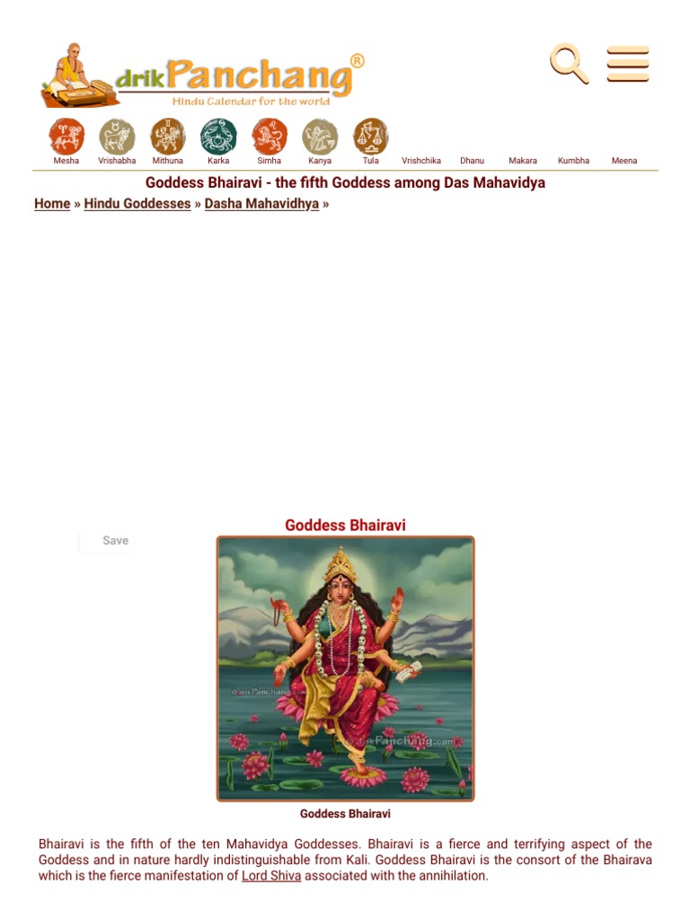 Bhairavi - Goddess Bhairavi - Bhairavi Mahavidya | PDF | Devi | Kali