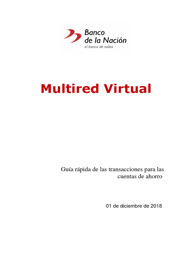 Manual Multired Virtual Cuentas Ahorro | PDF | Tarjeta de débito ...