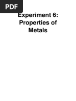 Properties of Metals Experiment