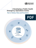Handbook For Developing A Public Health Emergency Operations Centre Part A: Policies, Plans and Procedures