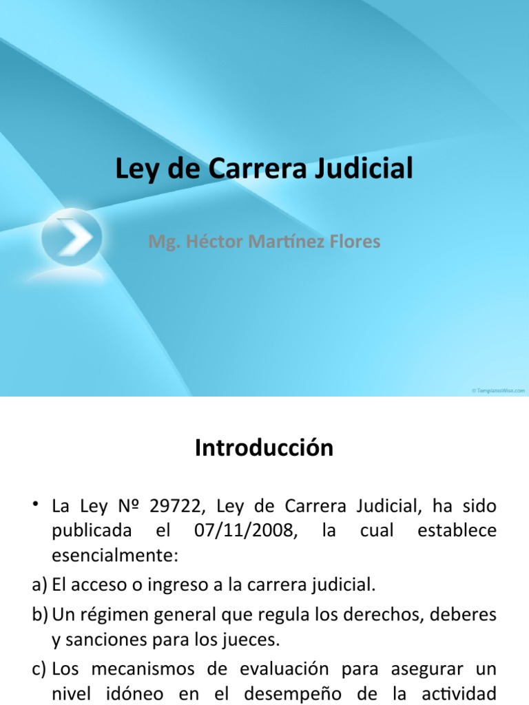 Ley de Carrera Judicial Perú | PDF | Juez | Instituciones gubernamentales