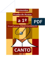 CANTO - Contenidos Prueba de Acceso A PRIMERO de CANTO Enseñanzas Profesionales 2020