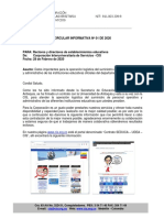 Circular N 1 de 2020 - Contrato Secretaría de Eduación Departamental PDF