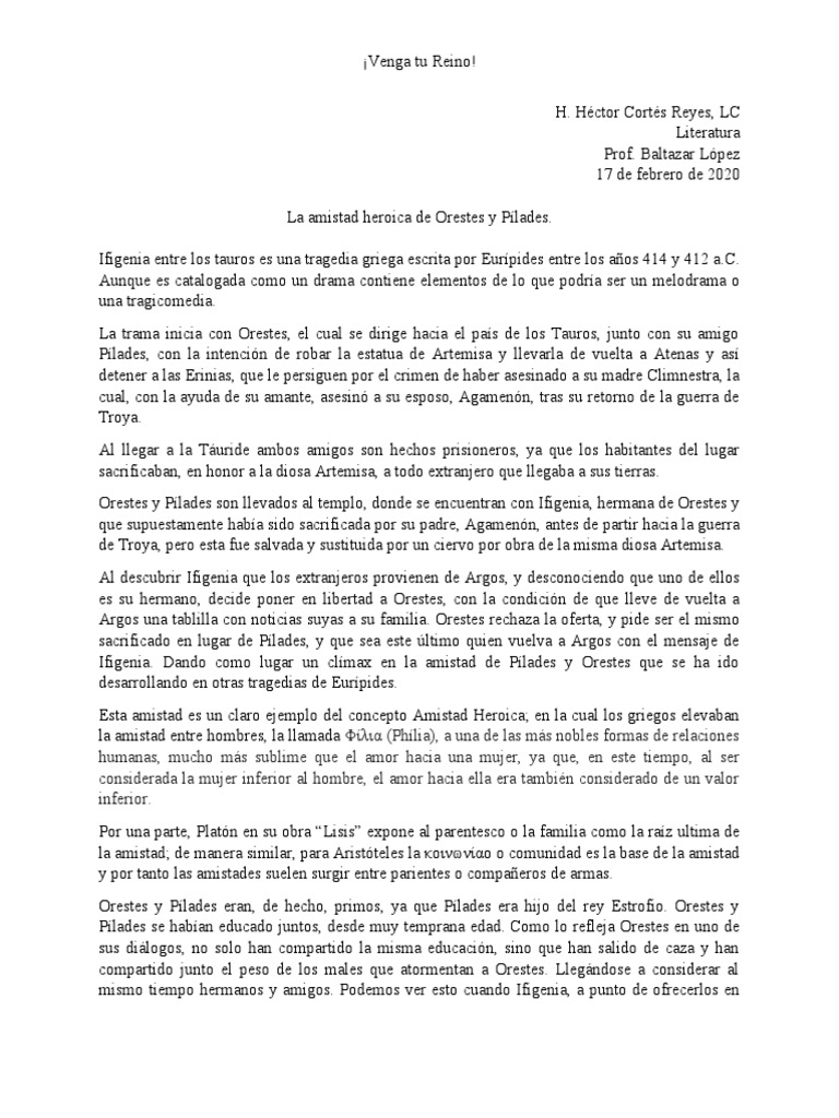 La Última Aventura de Orestes y Pílades PDF