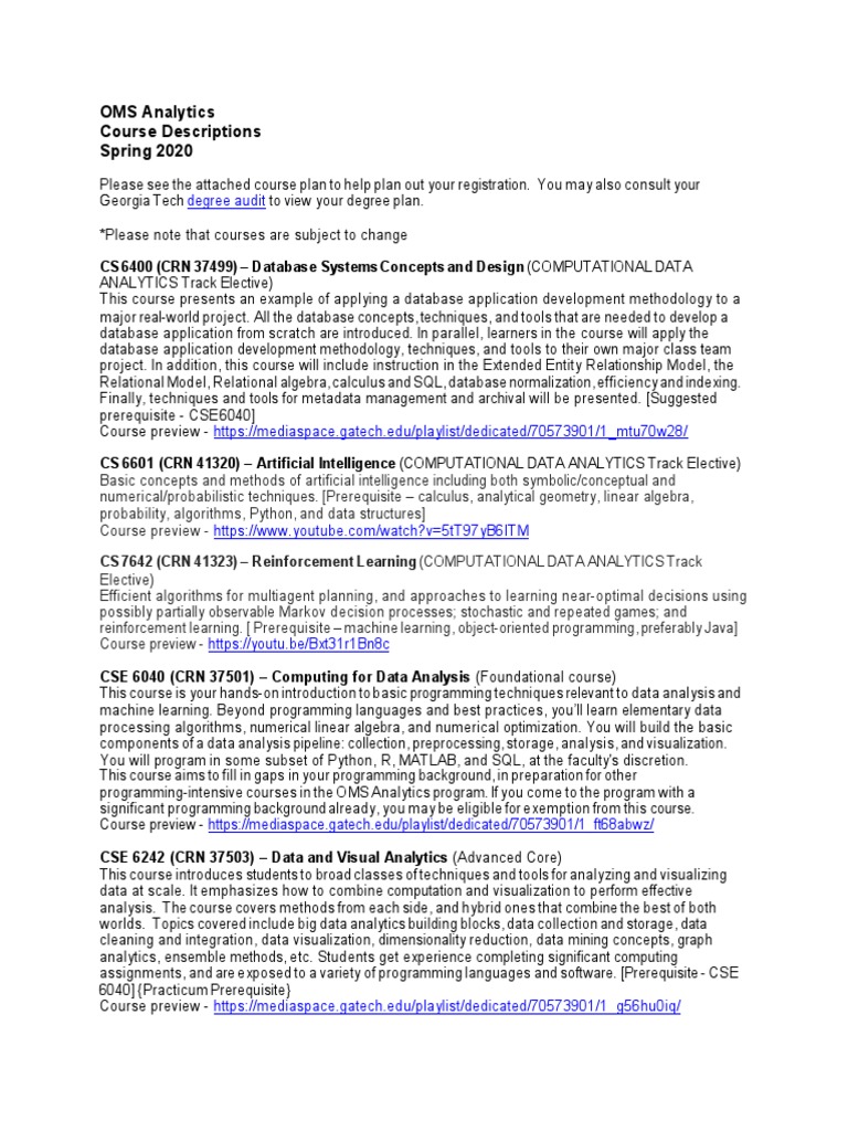 Oms Analytics Course List Pdf Pdf Bayesian Inference Machine Learning