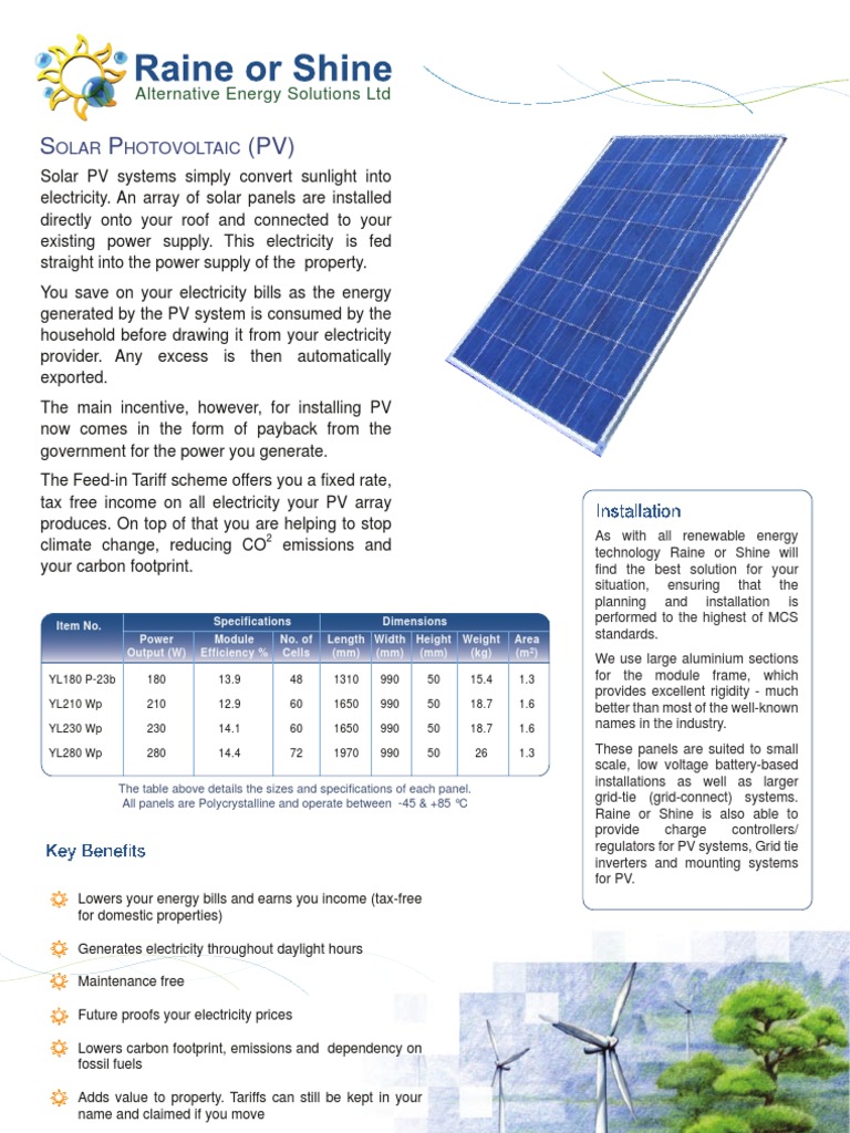 Solar PV Systems Overview and Benefits | PDF | Photovoltaics ...