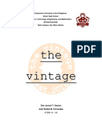 The Vintage (A Sample Business Plan Draft)