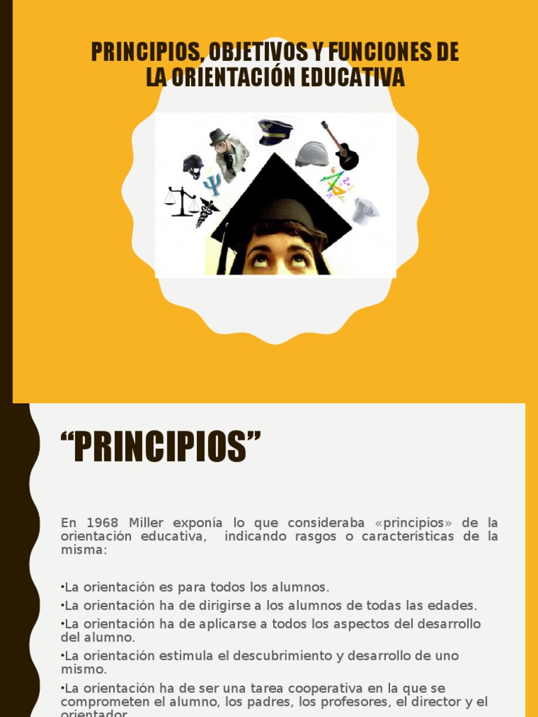Principios y Objetivos de la Orientación Educativa | PDF | Evaluación ...
