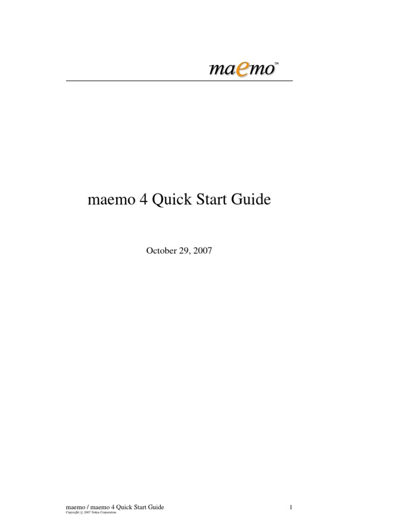 Maemo Quick Start Guide | PDF | Art | Computers