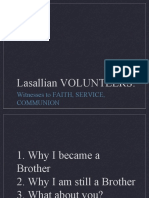 Lasallian VOLUNTEERS:: Witnesses To FAITH, SERVICE, Communion