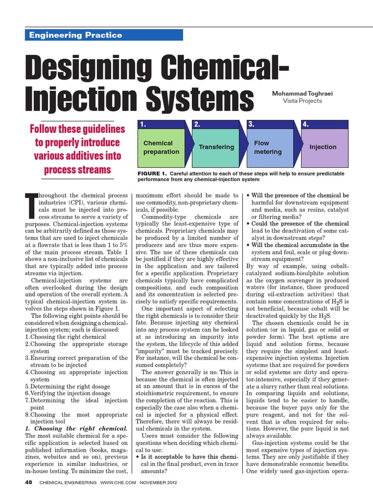 Designing Effective Chemical Injection Systems | PDF | Pump | Polymers