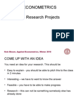 Applied Econometrics Lecture 2 - Research Projects