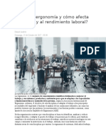 Qué Es La Ergonomía y Cómo Afecta A La Salud y Al Rendimiento Laboral