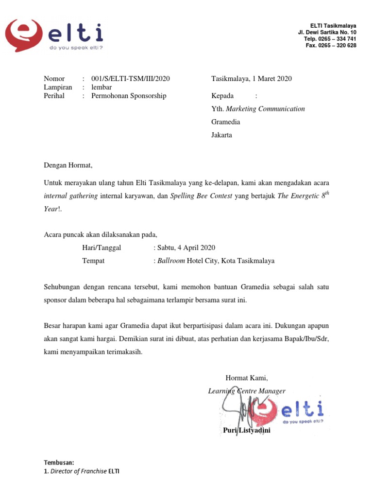 03 Surat Detail Sponsor Goodie Bags Marcomm Gramedia Pdf
