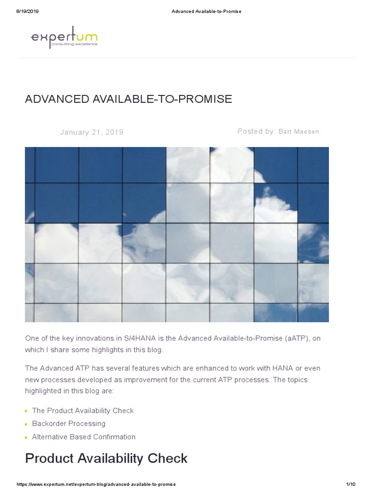 Advanced Available-to-Promise in S/4HANA | PDF | Sap Se | Computing