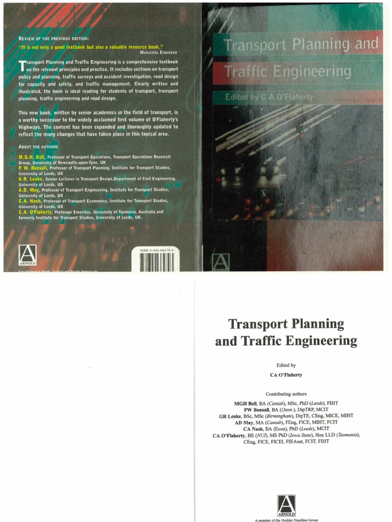 Transport Planning and Traffic Engineering PDF | PDF