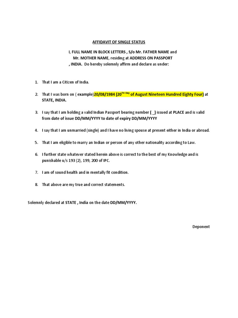 Single Status Certificate Draft PDF PDF