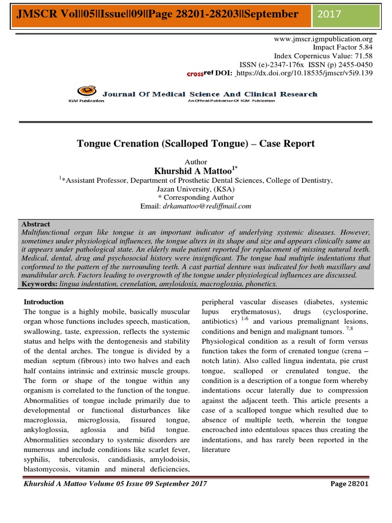 Jurnal 2 Scalloped Tongue PDF Tongue Dentistry