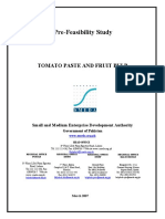 Pre-Feasibility Study on Tomato Paste and Fruit Pulp Production