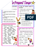 Rewrite sentences and choose verb forms