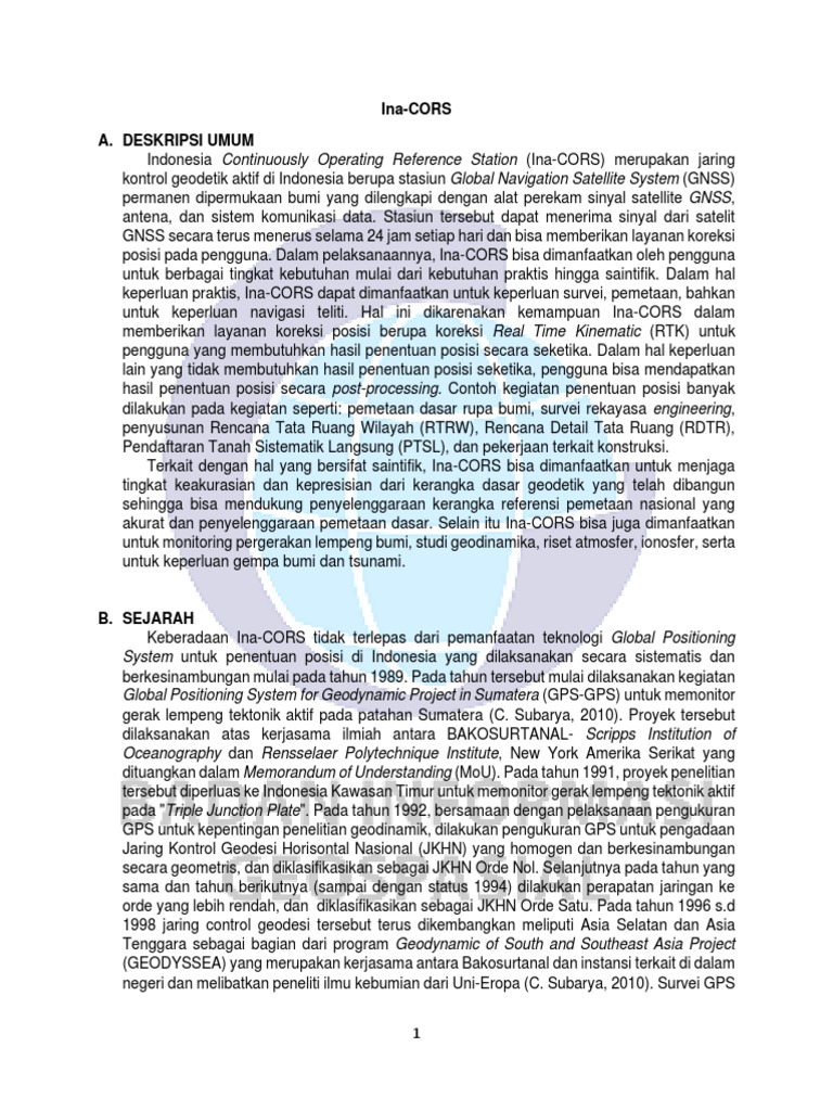 Pemanfaatan Ina-CORS untuk Pemetaan Geospasial | PDF | Sains & Matematika