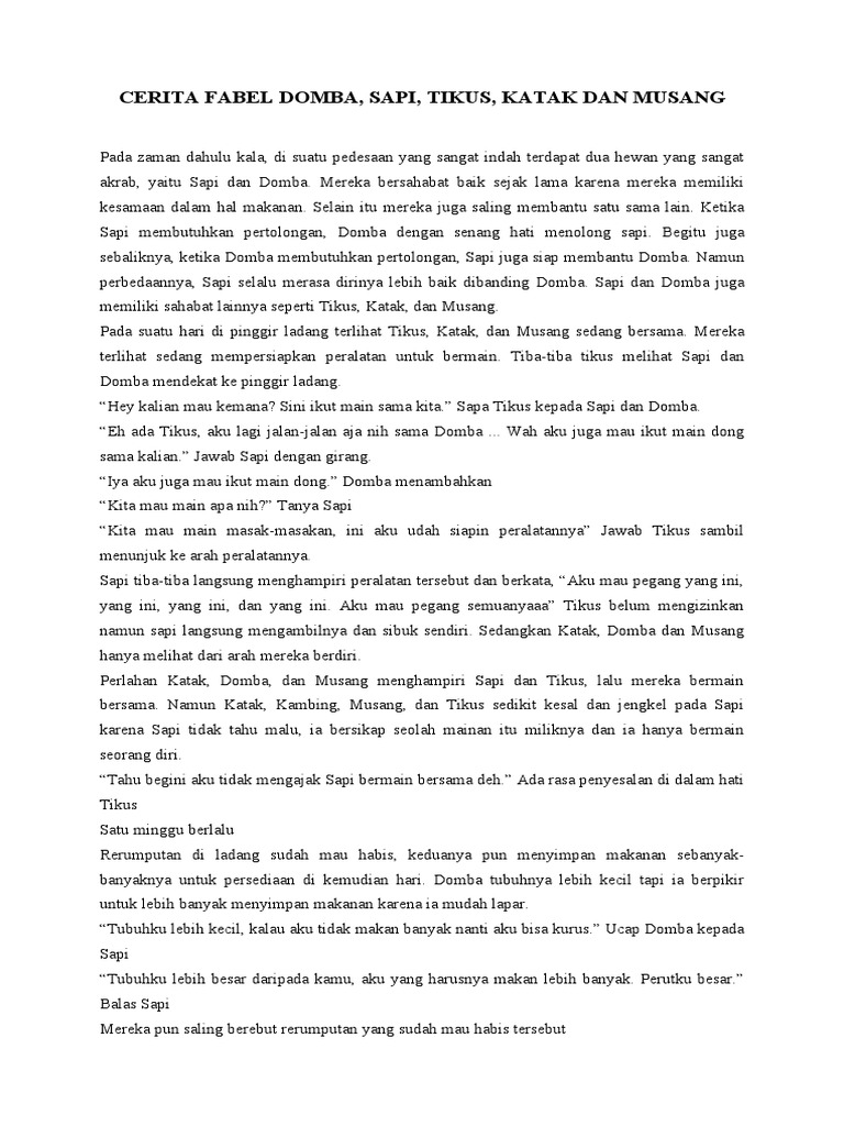 Cerita Fabel Domba Pdf