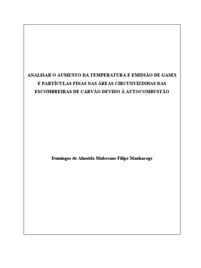 Autocombustão em Escombreiras de Carvão | PDF | Convecção | Calor