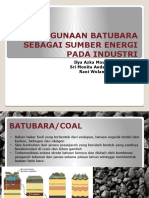 Penggunaan Batubara Sebagai Sumber Energi Pada Industri