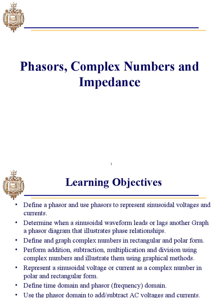 Phasor Operations and Impedance Analysis | PDF | Electrical Impedance ...