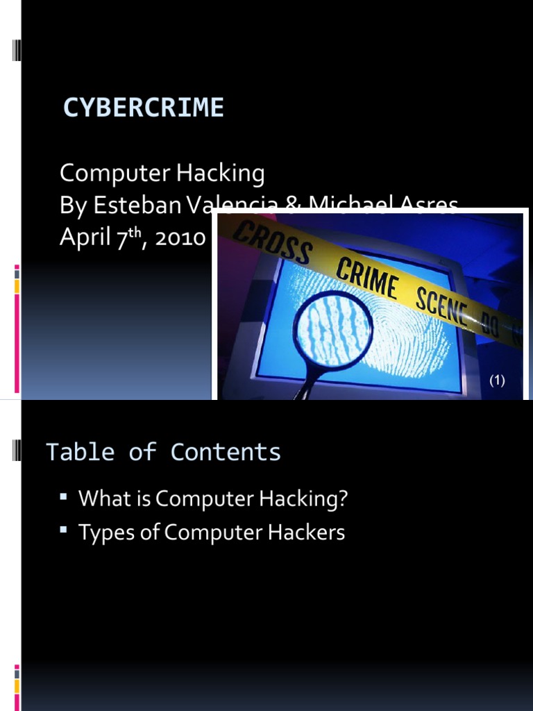 Cyber Crime Computer Hacking | PDF | Security Hacker | Computer Network