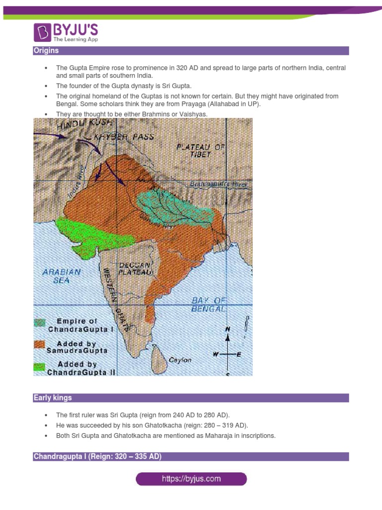Gupta Empire Key Rulers And Expansion Pdf South Asia Asian Royal