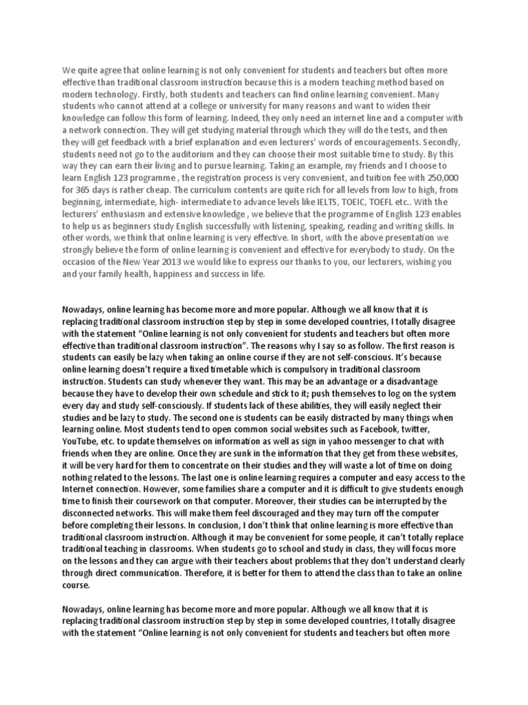 Online vs Traditional Learning Debate | PDF | Teaching Method ...