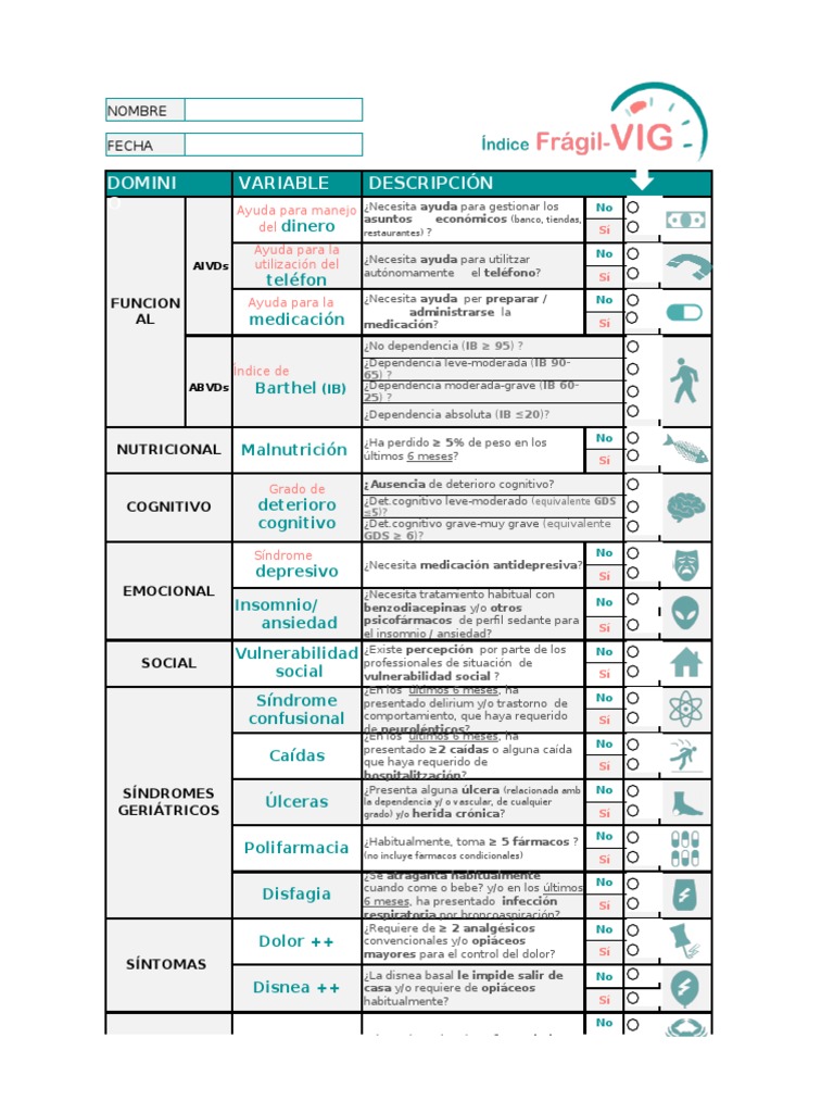 Calculadora de Fragilidad VIG-Frail | PDF | Condicion cronica ...