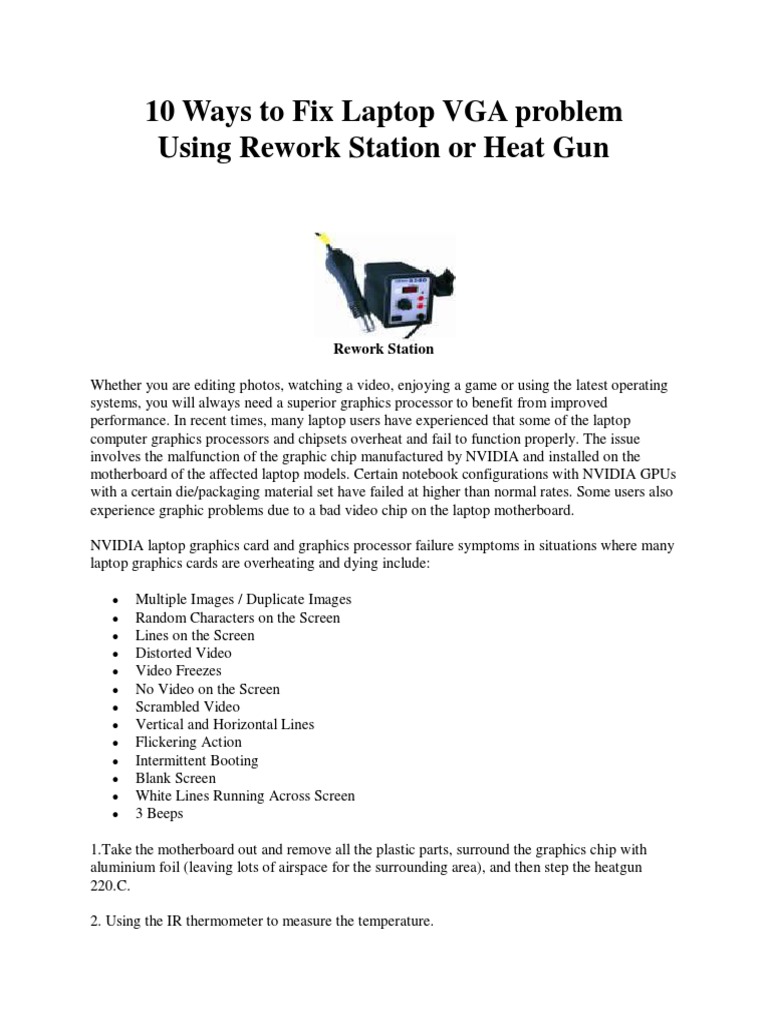 10 Ways To Fix Laptop VGA Problem | PDF | Laptop | Graphics Processing Unit