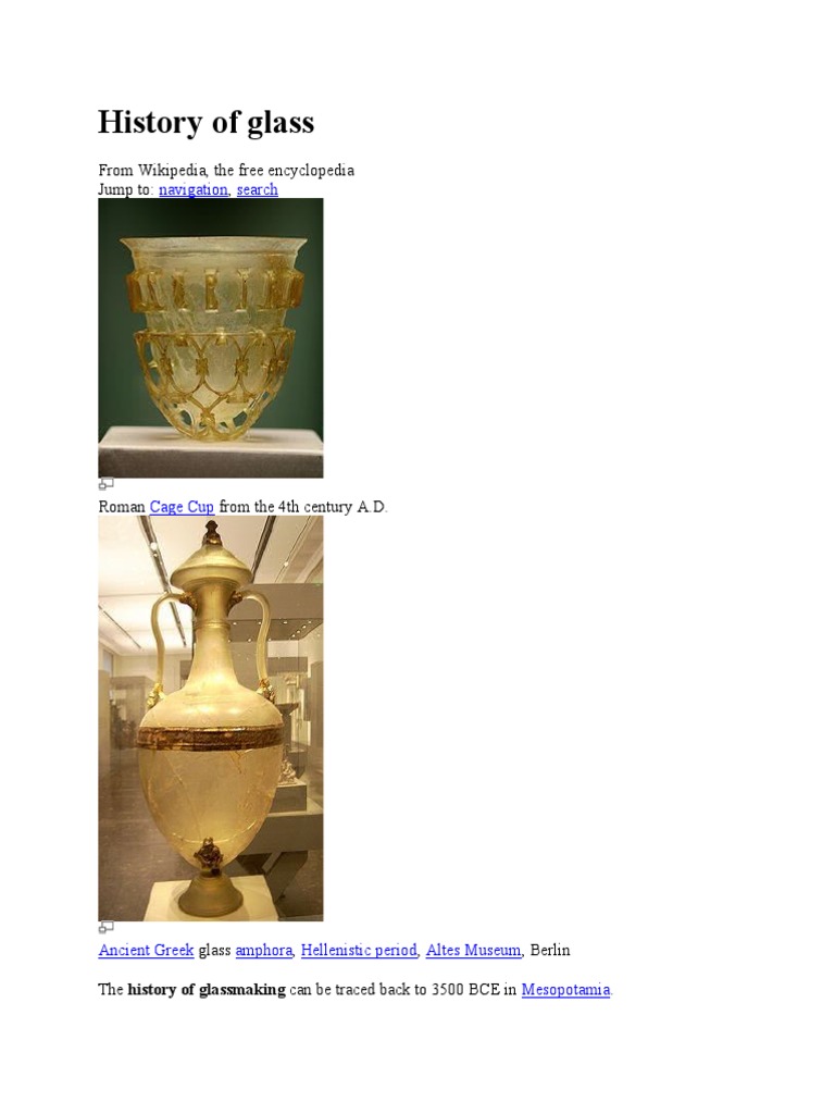 History of Glass PDF Fiberglass Glasses