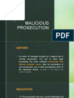 MALICIOUS PROSECUTION and RECANTAION