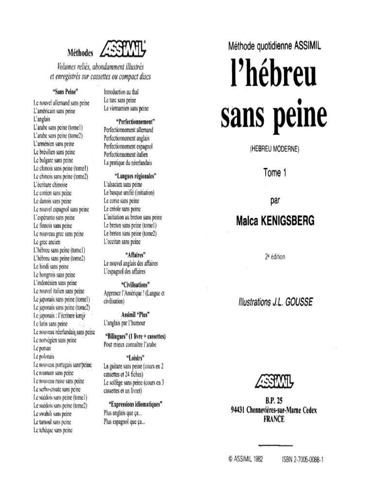 Assimil - L'hebreu Sans Peine Pdf | Pdf