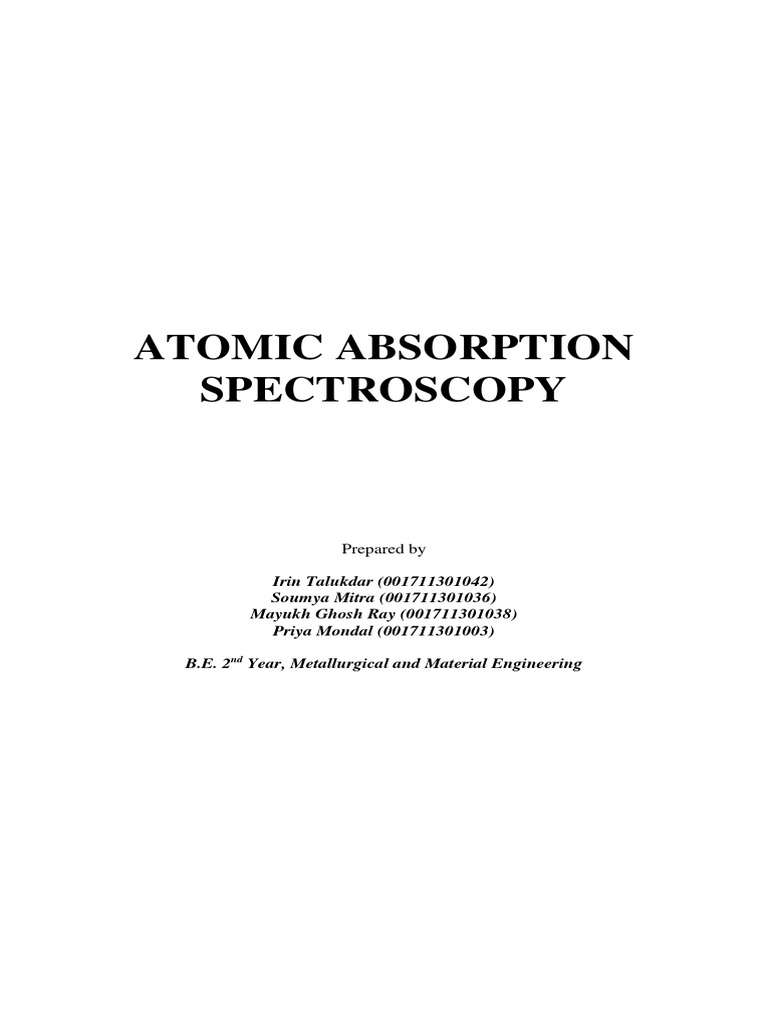 Atomic Absorption Spectros PDF | PDF | Emission Spectrum | Atomic
