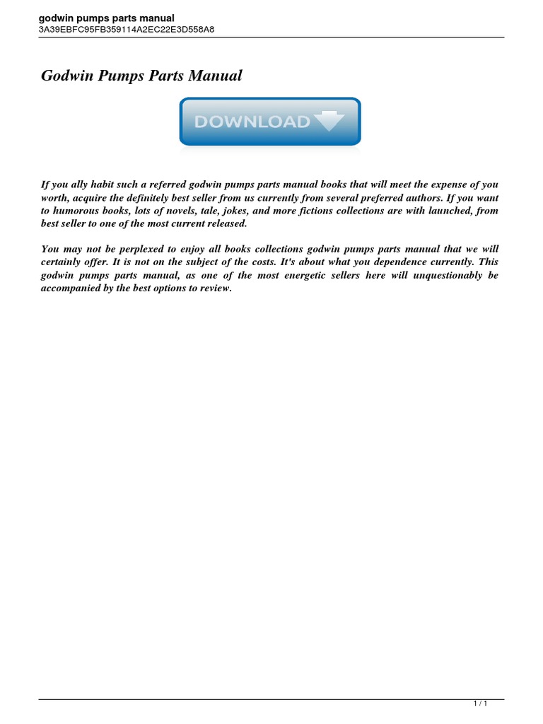 Godwin Pumps Parts Manual PDF PDF