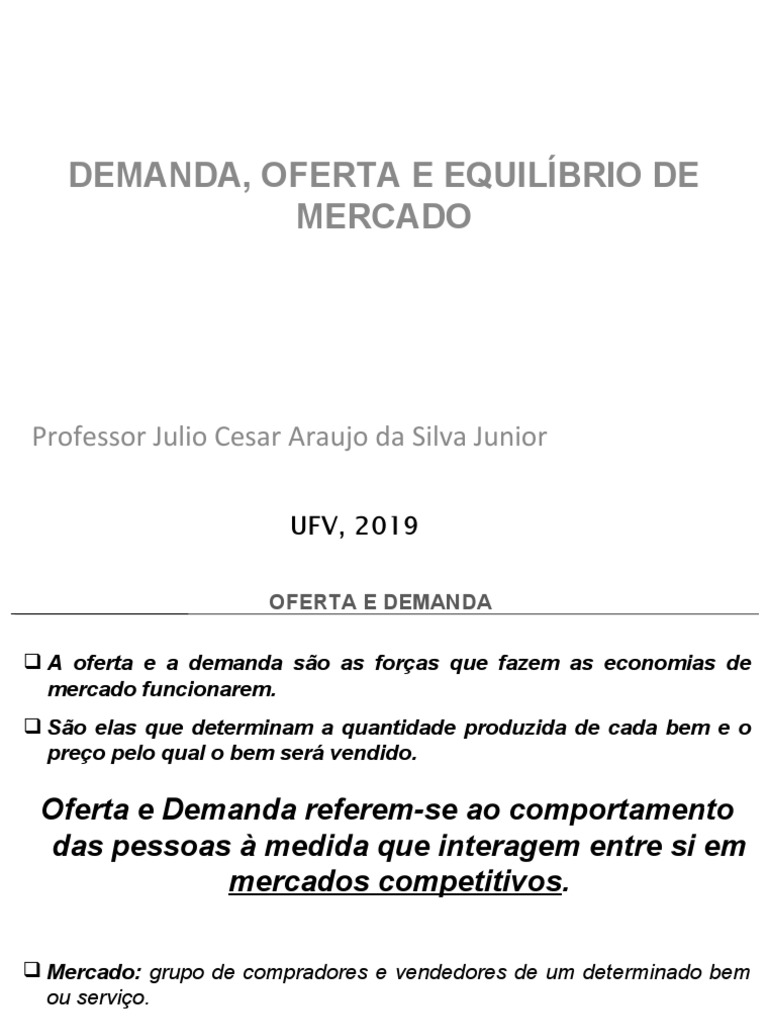 Oferta e Demanda no Mercado Competitivo | PDF | Demanda | Oferta e procura