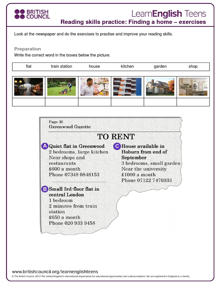 Finding A Home - Exercises 3 | PDF | Home & Garden | Art