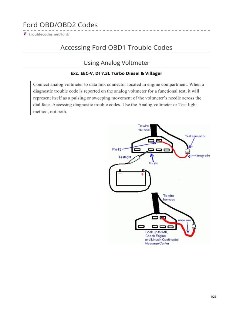 Ford OBD1 and OBD2 Code Guide | PDF | Transmission (Mechanics) | Throttle