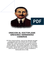 Oracion Al Doctor Jose Gregorio Hernandez Cisneros