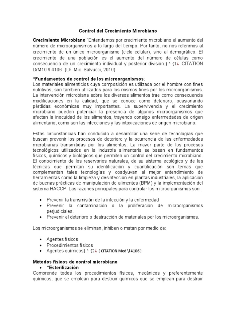 Métodos de Control Microbiano en Perú | PDF | Microorganismo ...