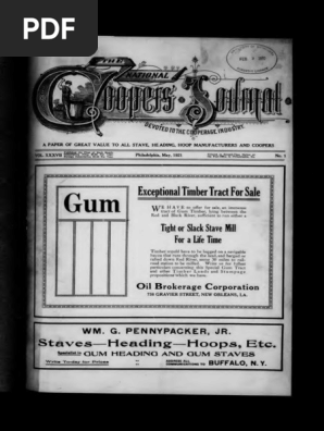National Coopers Journal Vol 37 1921 Pdf Barrel Shipping