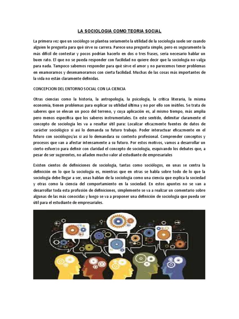Utilidad de la Sociología en la Sociedad | PDF | Teoría social | Sociología